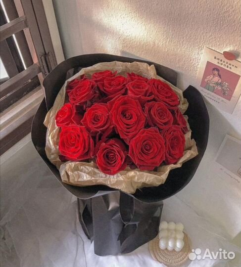 Букеты из роз 15/25/51/101 шт