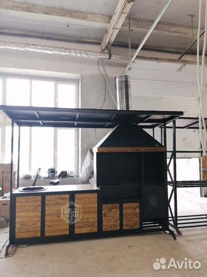 Мангал с крышей, мангал, печь