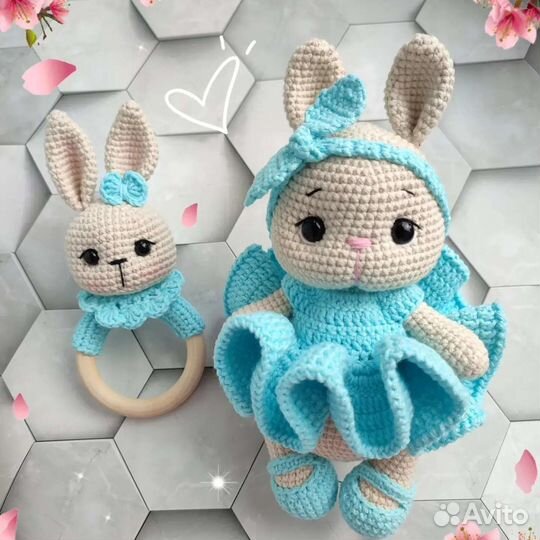 Вязаная зайка, зайчик вязаный