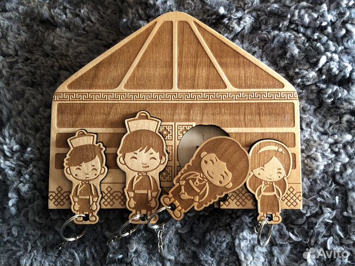 Ключница с брелками в Бурятском стиле