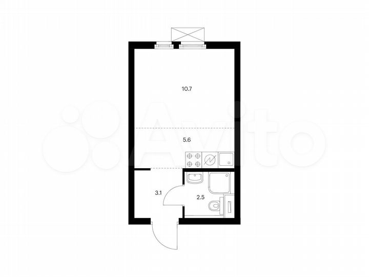 Квартира-студия, 21,9 м², 6/22 эт.