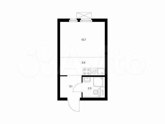 Квартира-студия, 21,9 м², 6/22 эт.