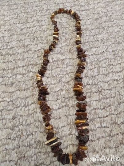 Бусы из необработанного янтаря СССР,перстень