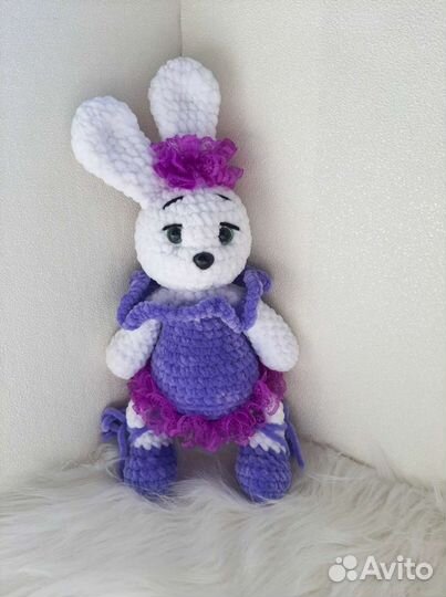 Зайчик вязаный игрушка 2023 кролик