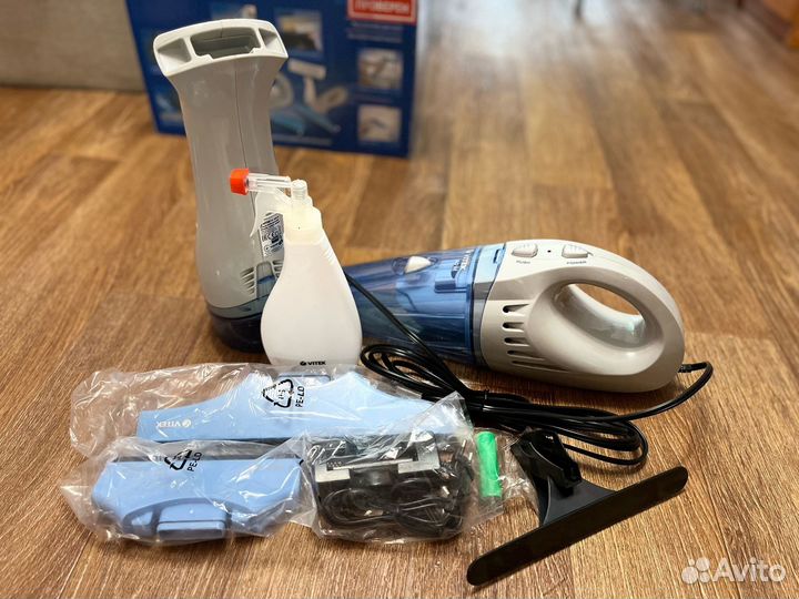 Набор из 2 пылесосов автомобильный + мойка окон