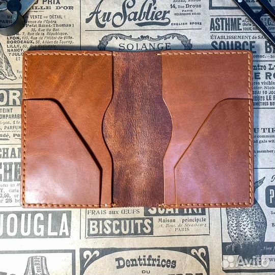 Обложка на паспорт натуральная кожа ручная работа