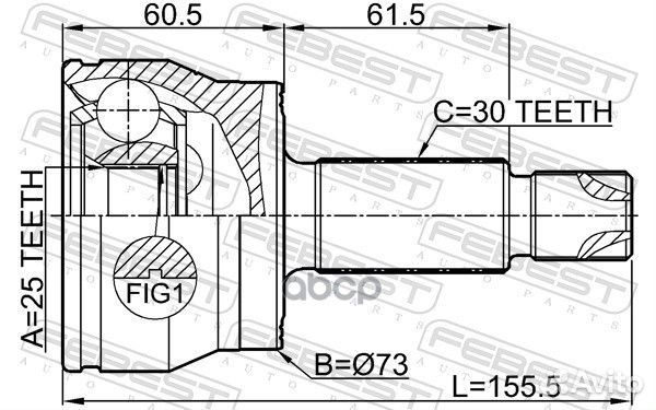 ШРУС KIA K5 2019- нар. 2210-K5 Febest