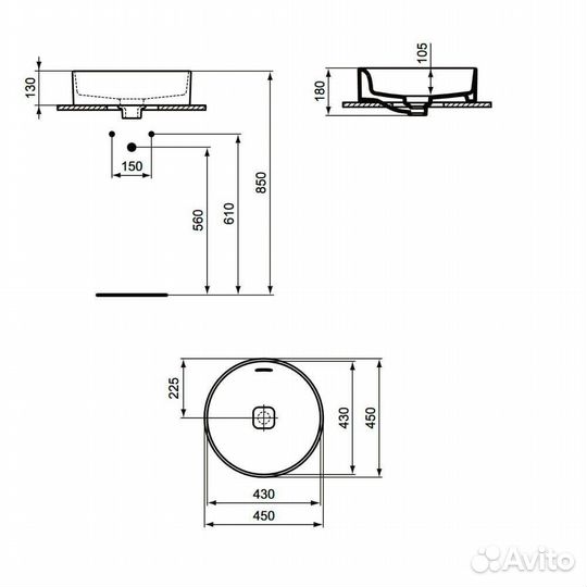 Раковина накладная Ideal Standard Strada II T296101