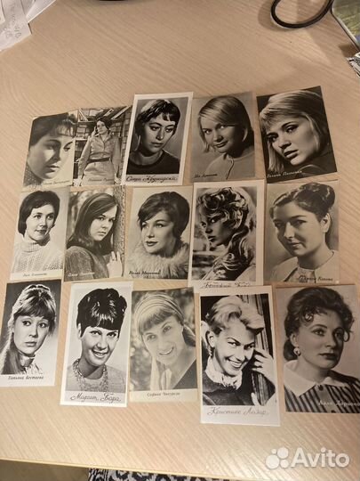Открытки актеров СССР чб. 8,5/3,5 см
