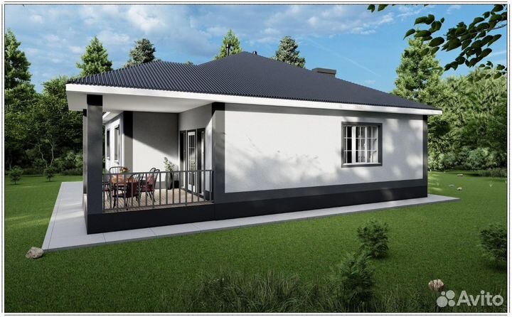 Проект дома 140кв.м 4 спальни большая кухня