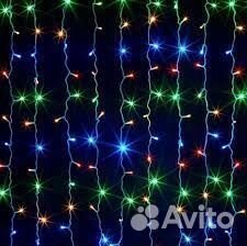 Гирлянда светодиодная Штора 3х2 м цветная