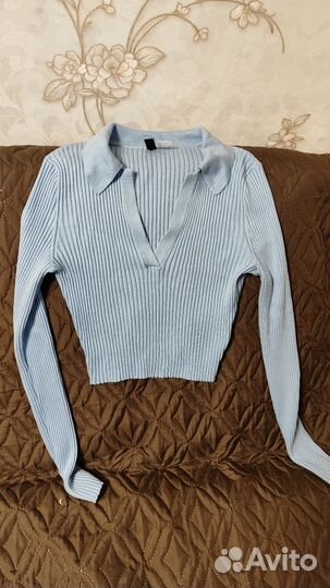 Топ H&M новый в рубчик с воротником размер S