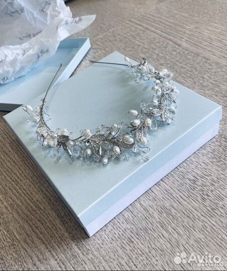 Свадебный ободок ручной работы
