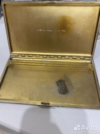 Портсигар серебро. Золочение