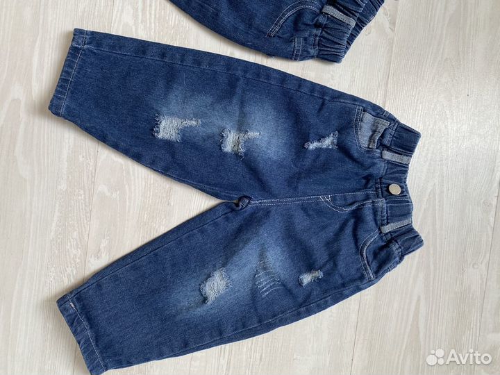 Детский джинсовый комбинезон и джинсы 86-92