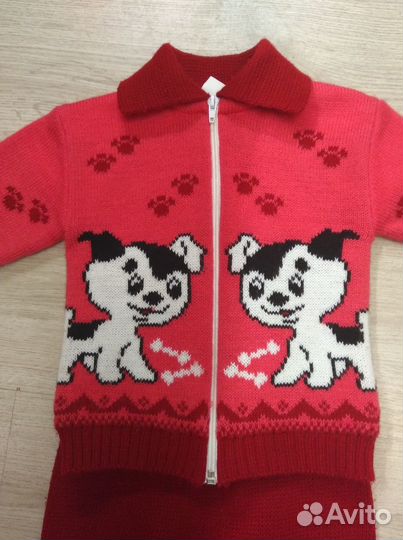 Теплый вязаный костюм 2шт (для двойни)