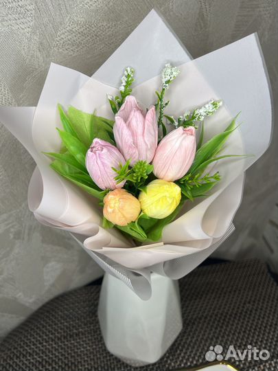 Букет тюльпанов из мыла