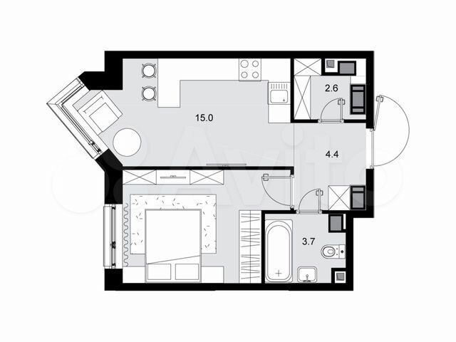 1-к. квартира, 37,8 м², 23/28 эт.