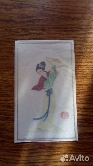 Открытка Япония.Гейша.Витраж