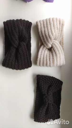Повязка вязаная женская