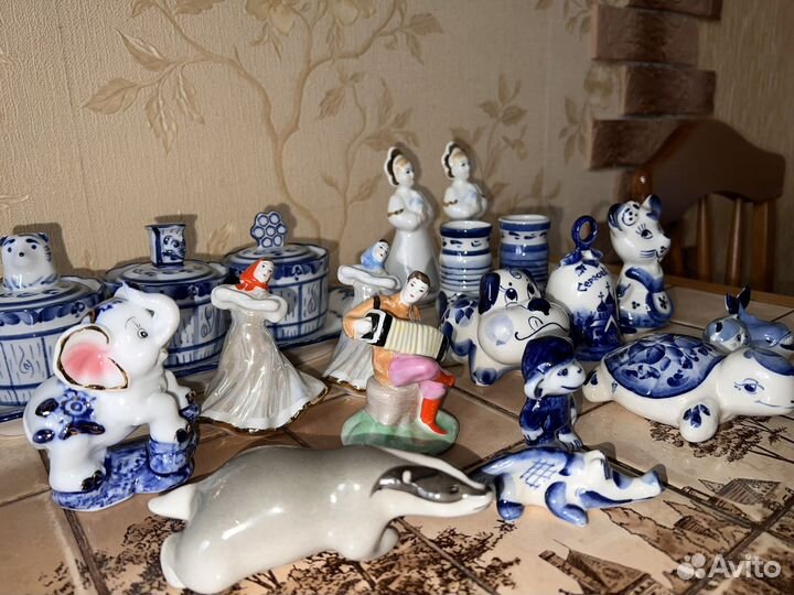 Гжель. Старая гжель. Статуэтки