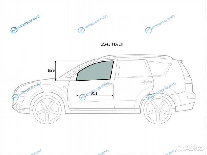 GS45 fdlh Стекло переднее левое опускное mitsubish