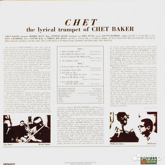 Chet Baker – Chet (Reissue)