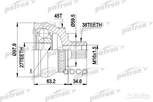 ШРУС audi A4 -00 1.9 TDI наружн. с ABS 45z