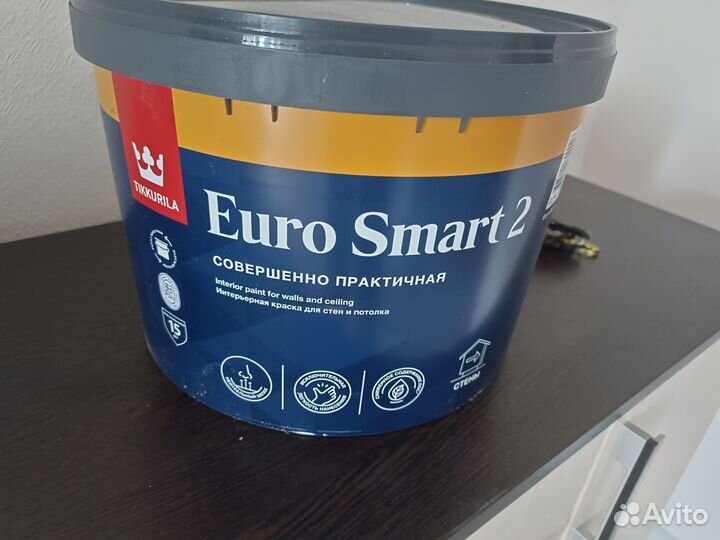 Краска Tikkurila Euro SMART 2,белая, 9л