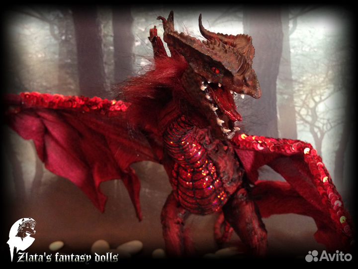 Красный дракон подвижная мягкая скульптура, кукла