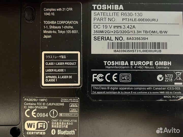 Ноутбук Toshiba