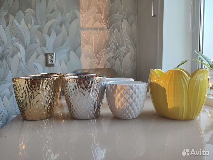 Керамические горшки для цветов бу