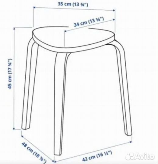 Табуретка IKEA кюрре массив дерева