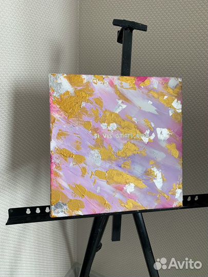 Картина акрилом, абстракция «Si vis amari ama»