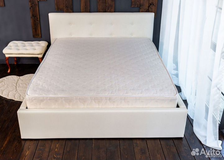 Кровать с матрасом новая 140х200 Роза белая