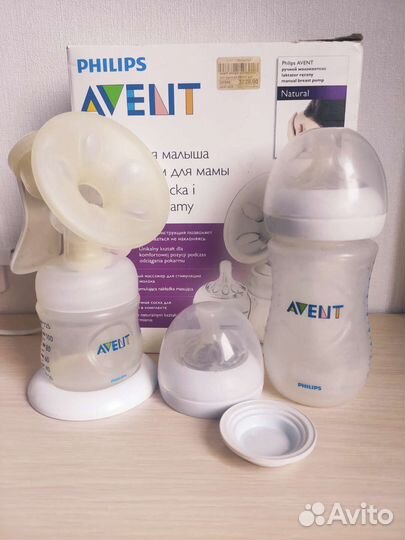 Молокоотсос avent ручной и пакеты для хранения гм