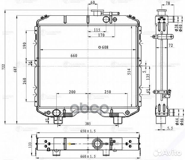 Радиатор охлаждения двигателя LRC0366B luzar
