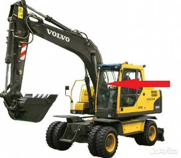 Стекло лобовое верхнее на экскаватор Volvo EW