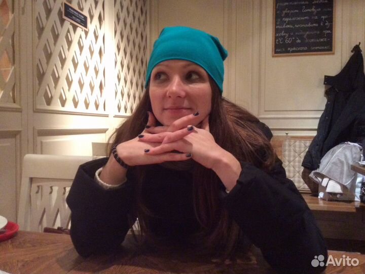 Летняя чудесная шапочка-бини бирюзового цвета №9