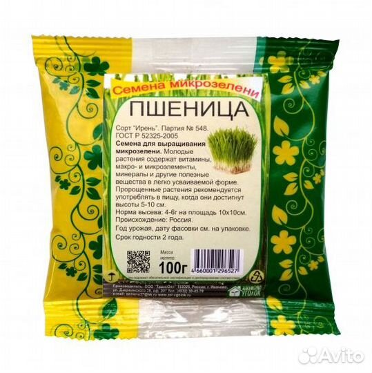 Семена микрозелени пшеницы