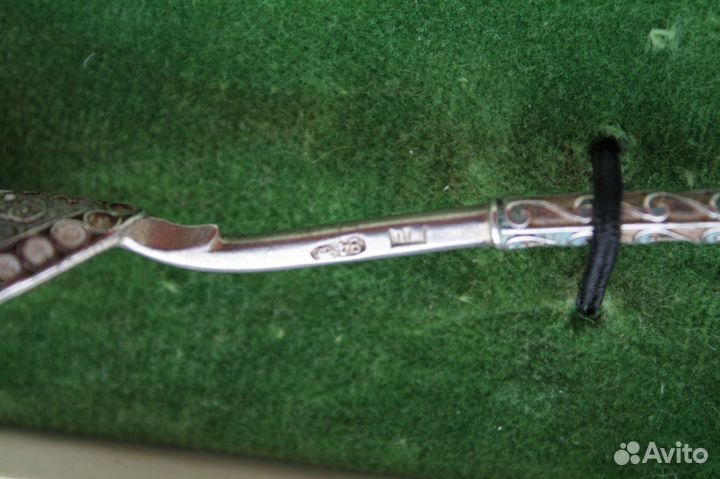 Царская ложечка серебро 84-я проба в эмалях