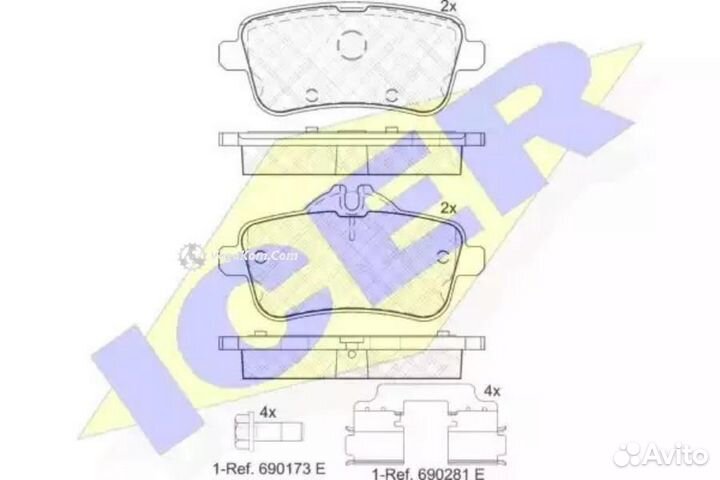 Колодки задние Mercedes W166 R172 ML250-ML500 11- 182072066