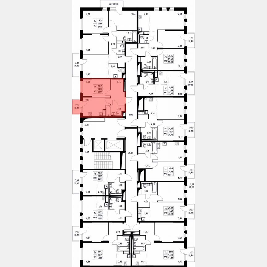 1-к. квартира, 31,6 м², 11/12 эт.