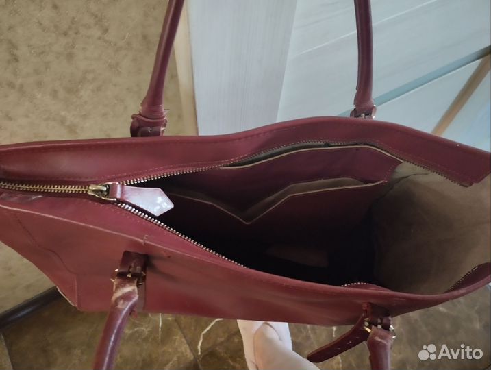 Сумка натуральная кожа италия коричневая