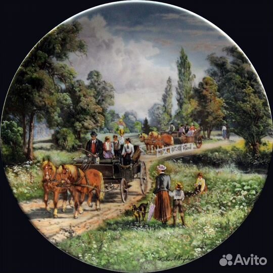 Винтаж полная серия декоративных тарелок Лошадь