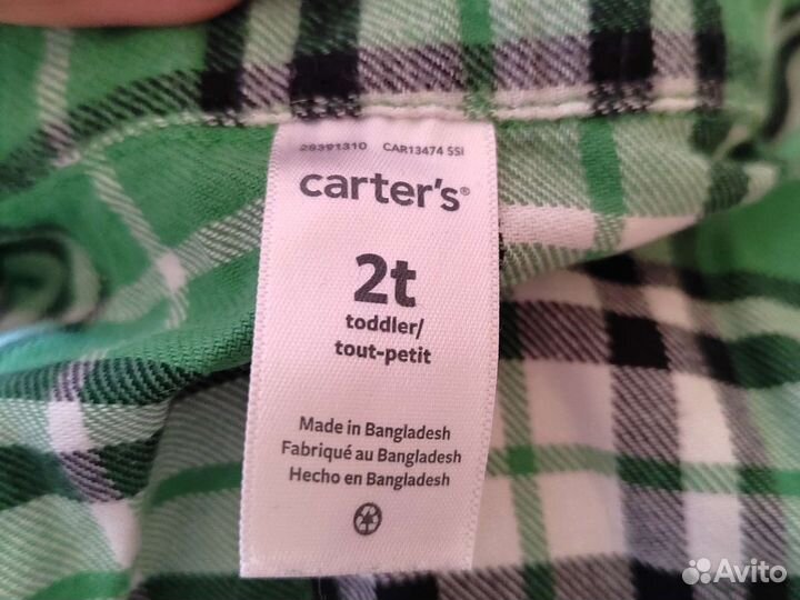 Рубашка в клетку Carter s детская на рост 86-92
