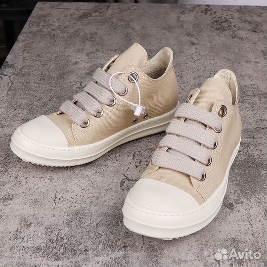 Кеды Rick Owens Jumbo White/Gray Low Sneakers