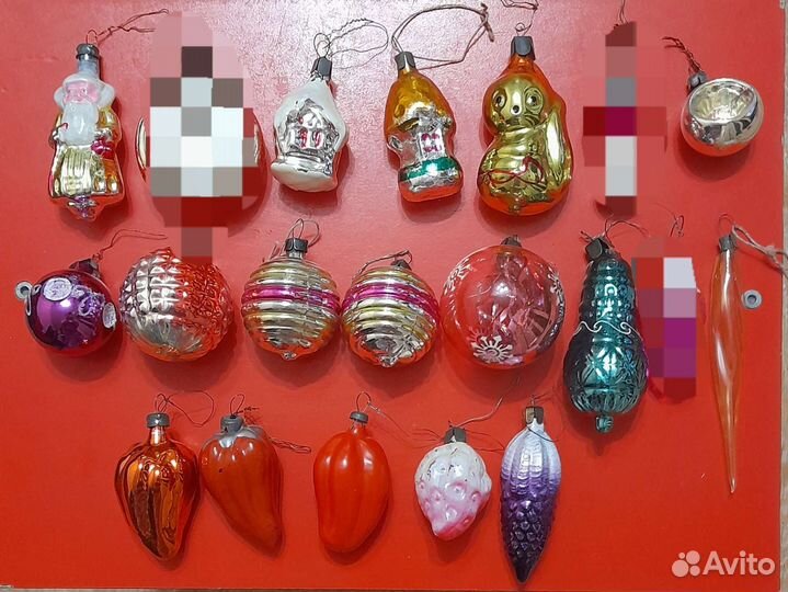 Елочные игрушки ссср:толстое стекло,снежинки, бусы