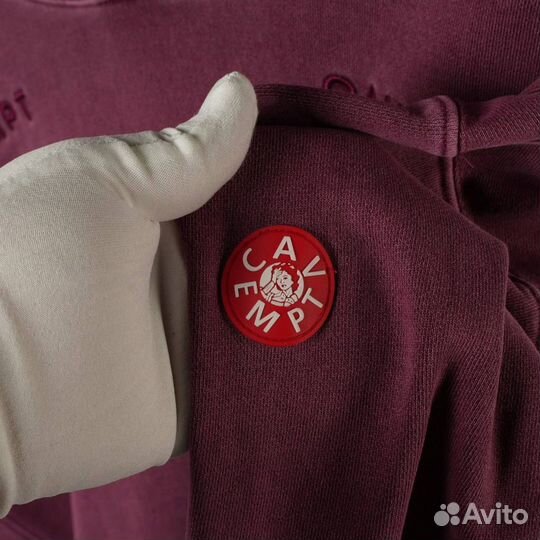 Бордовое худи Cav Empt Оверсайз