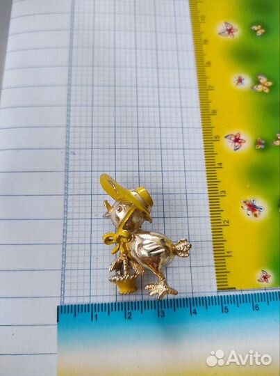Винтажная брошь Утенок